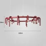 Corp de iluminat Led suspendat Tube Red 100×100 cm - imagine 2 - Homuse