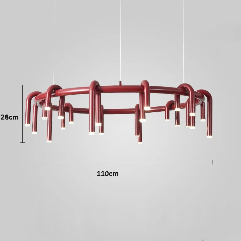 Corp de iluminat Led suspendat Tube Red 100×100 cm - imagine 2 - Homuse