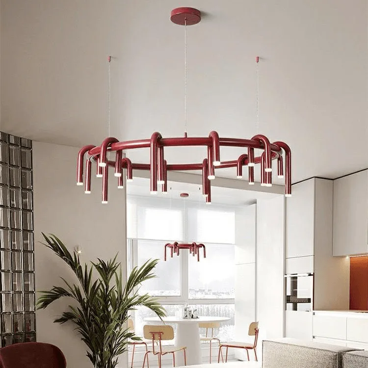 Corp de iluminat Led suspendat Tube Red 80x80x28cm - imagine 2 - Homuse