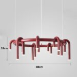 Corp de iluminat Led suspendat Tube Red 80x80x28cm - imagine 3 - Homuse