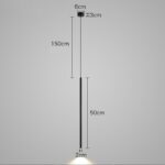 Corp de iluminat suspendat, stil minimalist, finisaj negru 50cm - imagine 3 - Homuse