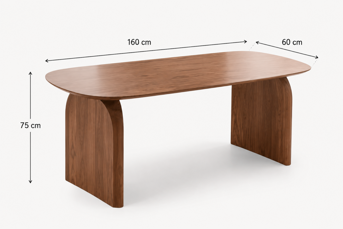Masa de dining din lemn de pin Aura 160x60x75 cm - imagine 4