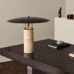 Lampă de masă modernă din travertin cu abajur metalic 42 x 33 cm - imagine 4 - Homuse