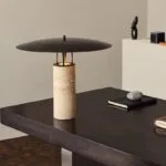 Lampă de masă modernă din travertin cu abajur metalic 42 x 33 cm - imagine 4 - Homuse