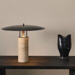 Lampă de masă modernă din travertin cu abajur metalic 42 x 33 cm - imagine 5 - Homuse