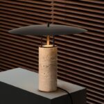 Lampă de masă modernă din travertin cu abajur metalic 42 x 33 cm - imagine 7 - Homuse