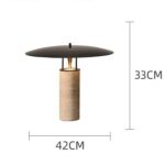 Lampă de masă modernă din travertin cu abajur metalic 42 x 33 cm - imagine 8 - Homuse