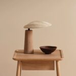 Lampă de masă Wabi-Sabi din bambus, sticlă și in - imagine 3 - Homuse