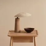 Lampă de masă Wabi-Sabi din bambus, sticlă și in - imagine 3 - Homuse