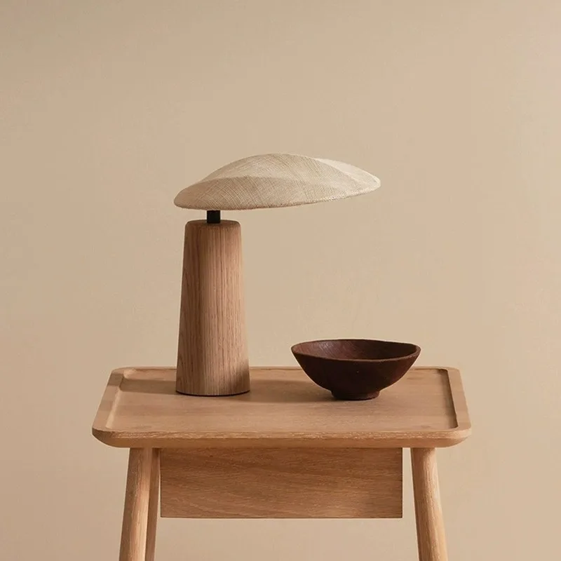 Lampă de masă Wabi-Sabi din bambus, sticlă și in - imagine 3 - Homuse
