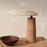 Lampă de masă Wabi-Sabi din bambus, sticlă și in - imagine 6 - Homuse