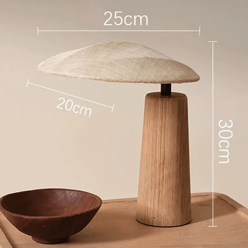Lampă de masă Wabi-Sabi din bambus, sticlă și in - imagine 6 - Homuse