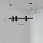 Lampă suspendată liniară cu trei surse – design contemporan negru 120cm - imagine 5 - Homuse