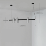 Lampă suspendată liniară cu trei surse – design contemporan, negru si gri 120cm - imagine 5 - Homuse