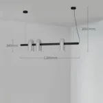 Lampă suspendată liniară cu trei surse – design contemporan, negru si gri 120cm - imagine 5 - Homuse