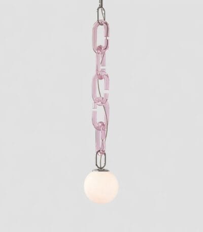 Lustră suspendată modernă cu lanț decorativ Celine Pink - imagine 2 - Homuse