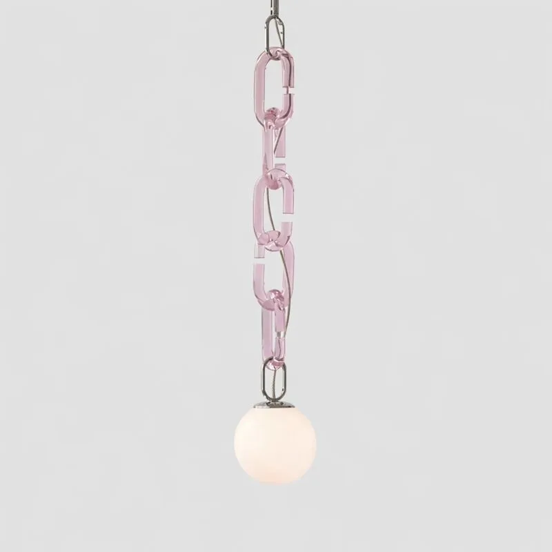 Lustră suspendată modernă cu lanț decorativ Celine Pink - imagine 2 - Homuse