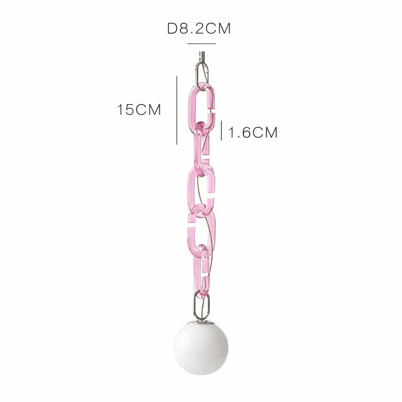 Lustră suspendată modernă cu lanț decorativ Celine Pink - imagine 4 - Homuse