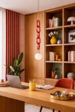Lustră suspendată modernă cu lanț decorativ Celine Red - imagine 3 - Homuse