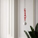 Lustră suspendată modernă cu lanț decorativ Celine Red - imagine 4 - Homuse