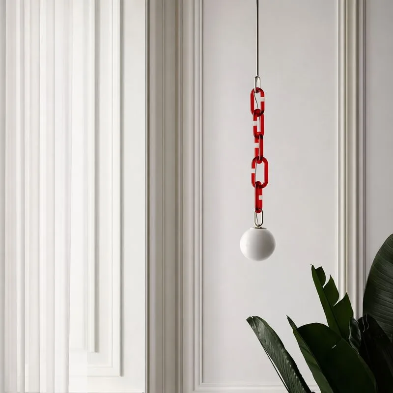 Lustră suspendată modernă cu lanț decorativ Celine Red - imagine 4 - Homuse