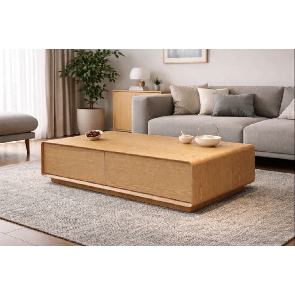 Masă de cafea modernă din MDF – design minimalist Oak - imagine 3 - Homuse
