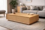 Masă de cafea modernă din MDF – design minimalist Oak - imagine 3 - Homuse