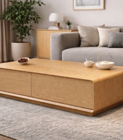 Masă de cafea modernă din MDF – design minimalist Oak - imagine 3 - Homuse