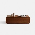 Masă de cafea modernă din MDF – design minimalist Walnut - imagine 2 - Homuse