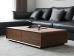 Masă de cafea modernă din MDF – design minimalist Walnut - imagine 4 - Homuse