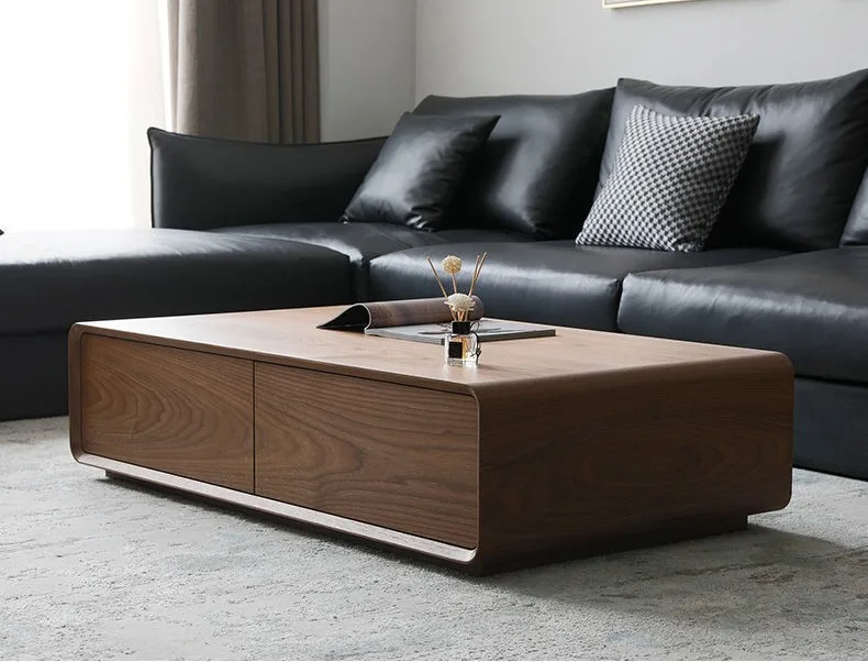 Masă de cafea modernă din MDF – design minimalist Walnut - imagine 4 - Homuse