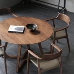Masa rotunda dining din lemn masiv TERRA WALNUT 100x100x75 cm - imagine 3 - Homuse