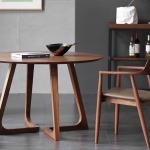 Masa rotunda dining din lemn masiv TERRA WALNUT 100x100x75 cm - imagine 4 - Homuse
