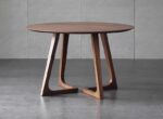Masa rotunda dining din lemn masiv TERRA WALNUT 100x100x75 cm - imagine 6 - Homuse