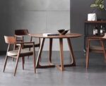 Masa rotunda dining din lemn masiv TERRA WALNUT 100x100x75 cm - imagine 7 - Homuse