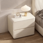 Noptiera din MDF si piele Elsa Offwhite - imagine 3 - Homuse