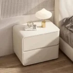 Noptiera din MDF si piele Elsa Offwhite - imagine 3 - Homuse