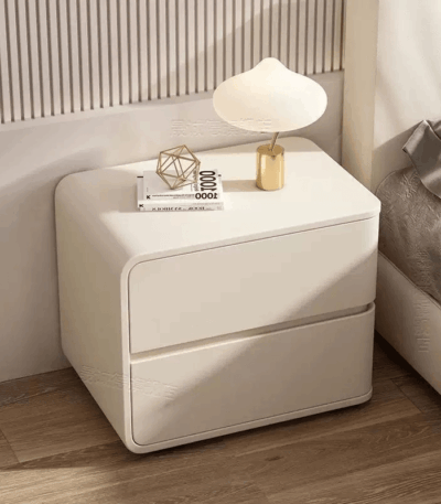 Noptiera din MDF si piele Elsa Offwhite - imagine 3 - Homuse
