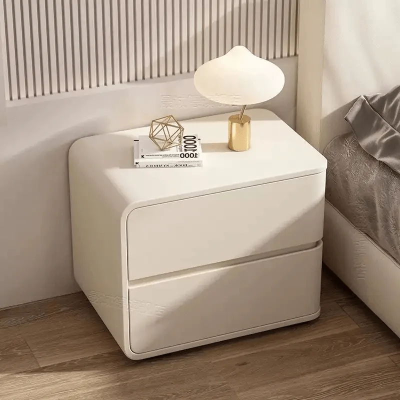 Noptiera din MDF si piele Elsa Offwhite - imagine 3 - Homuse