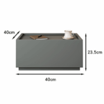 Noptiera lemn Blocka modulara 40x40x23.5 cm Khaki - imagine 3 - Homuse