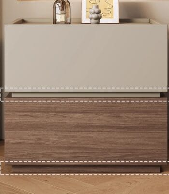 Noptiera lemn Blocka modulara 40x40x23.5 cm Walnut - imagine 2 - Homuse