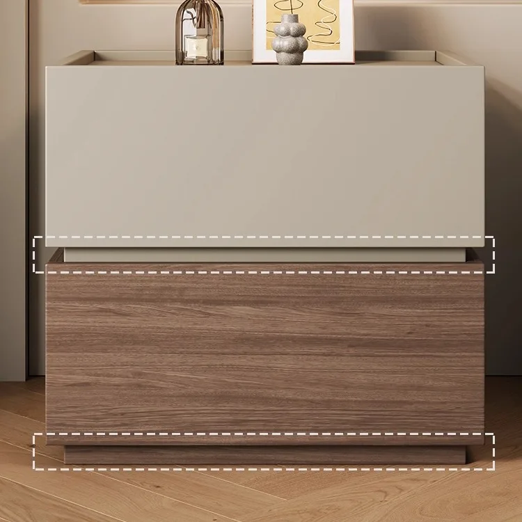 Noptiera lemn Blocka modulara 40x40x23.5 cm Walnut - imagine 2 - Homuse