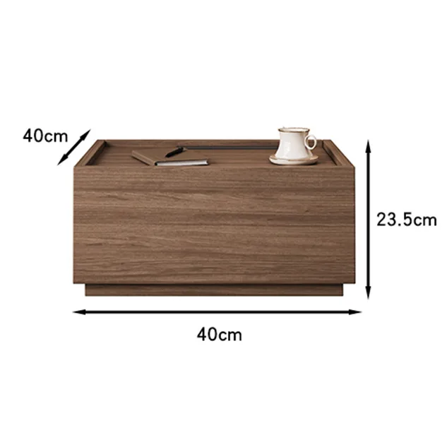 Noptiera lemn Blocka modulara 40x40x23.5 cm Walnut - imagine 3 - Homuse