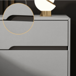 Noptieră modernă cu piele ecologică și picioare metalice Roma Grey - imagine 7 - Homuse
