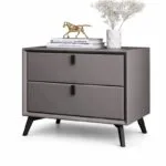 Noptieră premium din MDF Paris Darkgrey - imagine 2 - Homuse