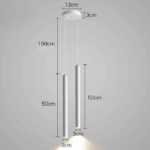 Pendul dublu minimalist cilindric – finisaj alb 30cm - imagine 2 - Homuse