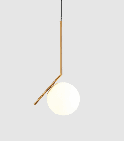 Pendul modern cu glob opac și structură metalică aurie 50×15 cm - imagine 2 - Homuse