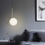 Pendul modern cu glob opac și structură metalică aurie 50×15 cm - imagine 4 - Homuse