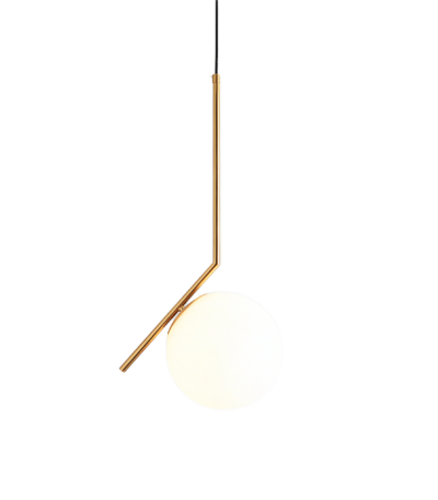 Pendul modern cu glob opac și structură metalică aurie 50×15 cm - Homuse