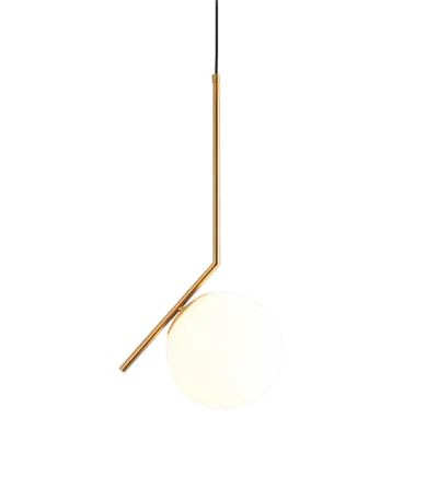 Pendul modern cu glob opac și structură metalică aurie 50×15 cm - Homuse